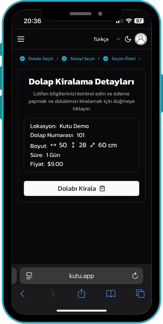 Kutu Dolap Kiralama Uygulaması